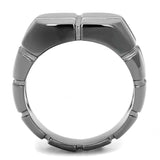 TK3273 - IP Light Black (IP Gun) Stainless Steel Ring with No Stone - Alamode - Flyclothing LLC