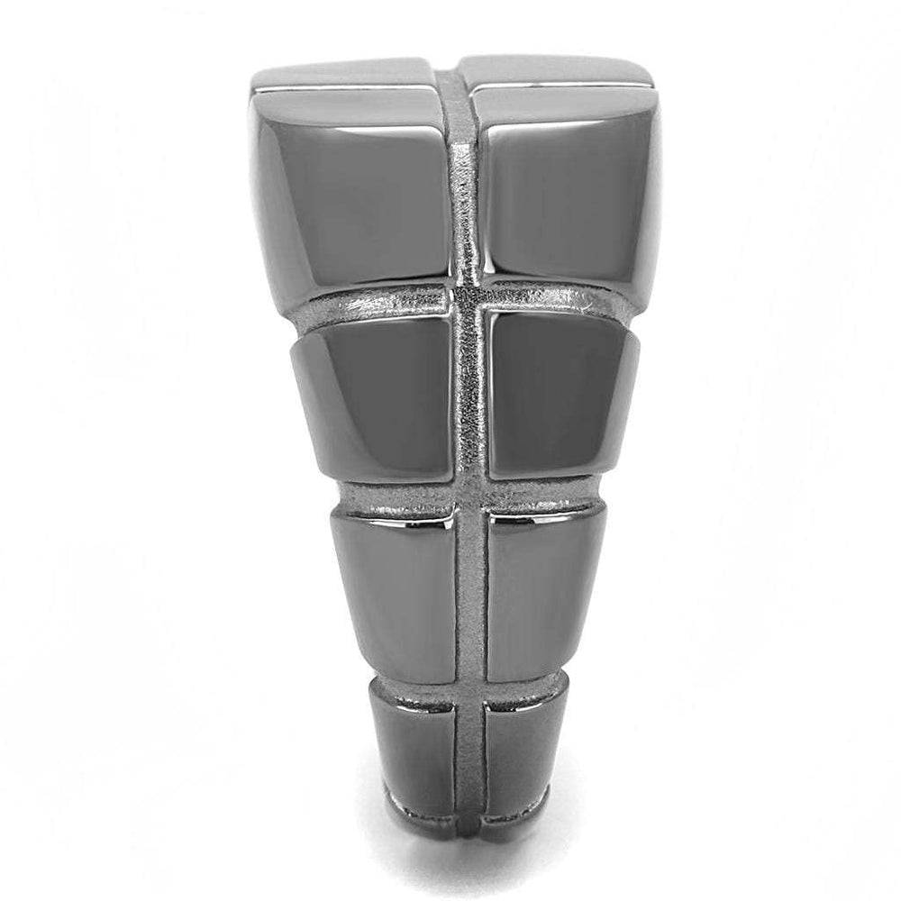 TK3273 - IP Light Black (IP Gun) Stainless Steel Ring with No Stone - Alamode - Flyclothing LLC