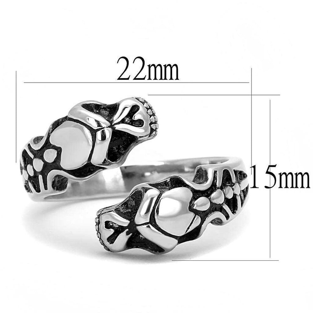TK3276 - High polished (no plating) Stainless Steel Ring with Epoxy in Jet - Alamode - Flyclothing LLC