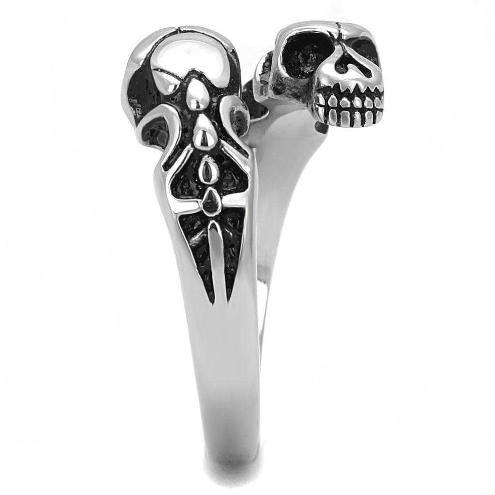 TK3276 - High polished (no plating) Stainless Steel Ring with Epoxy in Jet - Alamode - Flyclothing LLC