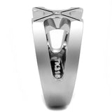TK3278 - High polished (no plating) Stainless Steel Ring with AAA Grade CZ in Clear - Alamode - Flyclothing LLC