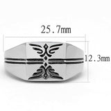 TK3279 - High polished (no plating) Stainless Steel Ring with Epoxy in Jet - Alamode - Flyclothing LLC