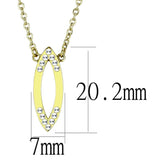 TK3285 - IP Gold(Ion Plating) Stainless Steel Necklace with Top Grade Crystal in Clear - Alamode - Flyclothing LLC