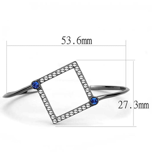 TK3288 - IP Light Black (IP Gun) Stainless Steel Bangle with Top Grade Crystal in Montana - Alamode - Flyclothing LLC