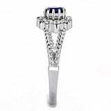 TK3427 - High polished (no plating) Stainless Steel Ring with Synthetic Synthetic Glass in Montana - Alamode - Flyclothing LLC