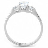 TK3431 - High polished (no plating) Stainless Steel Ring with AAA Grade CZ in Clear - Alamode - Flyclothing LLC