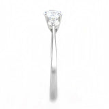 TK3431 - High polished (no plating) Stainless Steel Ring with AAA Grade CZ in Clear - Alamode - Flyclothing LLC