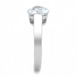 TK3432 - High polished (no plating) Stainless Steel Ring with AAA Grade CZ in Clear - Alamode - Flyclothing LLC