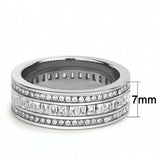 TK3435 - High polished (no plating) Stainless Steel Ring with AAA Grade CZ in Clear - Alamode - Flyclothing LLC