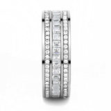 TK3435 - High polished (no plating) Stainless Steel Ring with AAA Grade CZ in Clear - Alamode - Flyclothing LLC