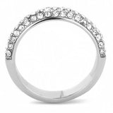 TK3437 - High polished (no plating) Stainless Steel Ring with Top Grade Crystal in Clear - Alamode - Flyclothing LLC
