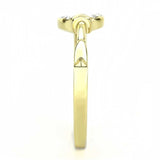 TK3439 - IP Gold(Ion Plating) Stainless Steel Ring with Top Grade Crystal in Clear - Alamode - Flyclothing LLC