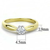 TK3440 - Two-Tone IP Gold (Ion Plating) Stainless Steel Ring with AAA Grade CZ in Clear - Alamode - Flyclothing LLC