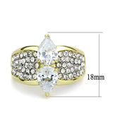 TK3442 - Two-Tone IP Gold (Ion Plating) Stainless Steel Ring with AAA Grade CZ in Clear - Alamode - Flyclothing LLC