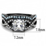 TK3457 - IP Black(Ion Plating) Stainless Steel Ring with AAA Grade CZ in Clear - Alamode - Flyclothing LLC