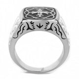 TK3460 - High polished (no plating) Stainless Steel Ring with Epoxy in Jet - Alamode - Flyclothing LLC
