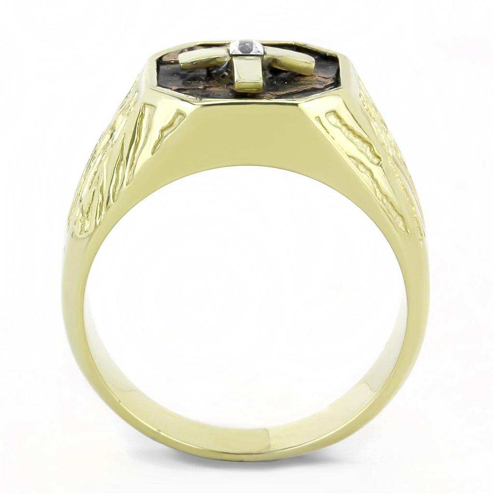 TK3464 - IP Gold(Ion Plating) Stainless Steel Ring with Top Grade Crystal in Clear - Alamode - Flyclothing LLC