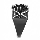 TK3468 - IP Black(Ion Plating) Stainless Steel Ring with No Stone - Alamode - Flyclothing LLC