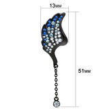 TK3469 - IP Black(Ion Plating) Stainless Steel Earrings with Top Grade Crystal in Multi Color - Alamode - Flyclothing LLC