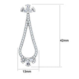 TK3473 - High polished (no plating) Stainless Steel Earrings with AAA Grade CZ in Clear - Alamode - Flyclothing LLC