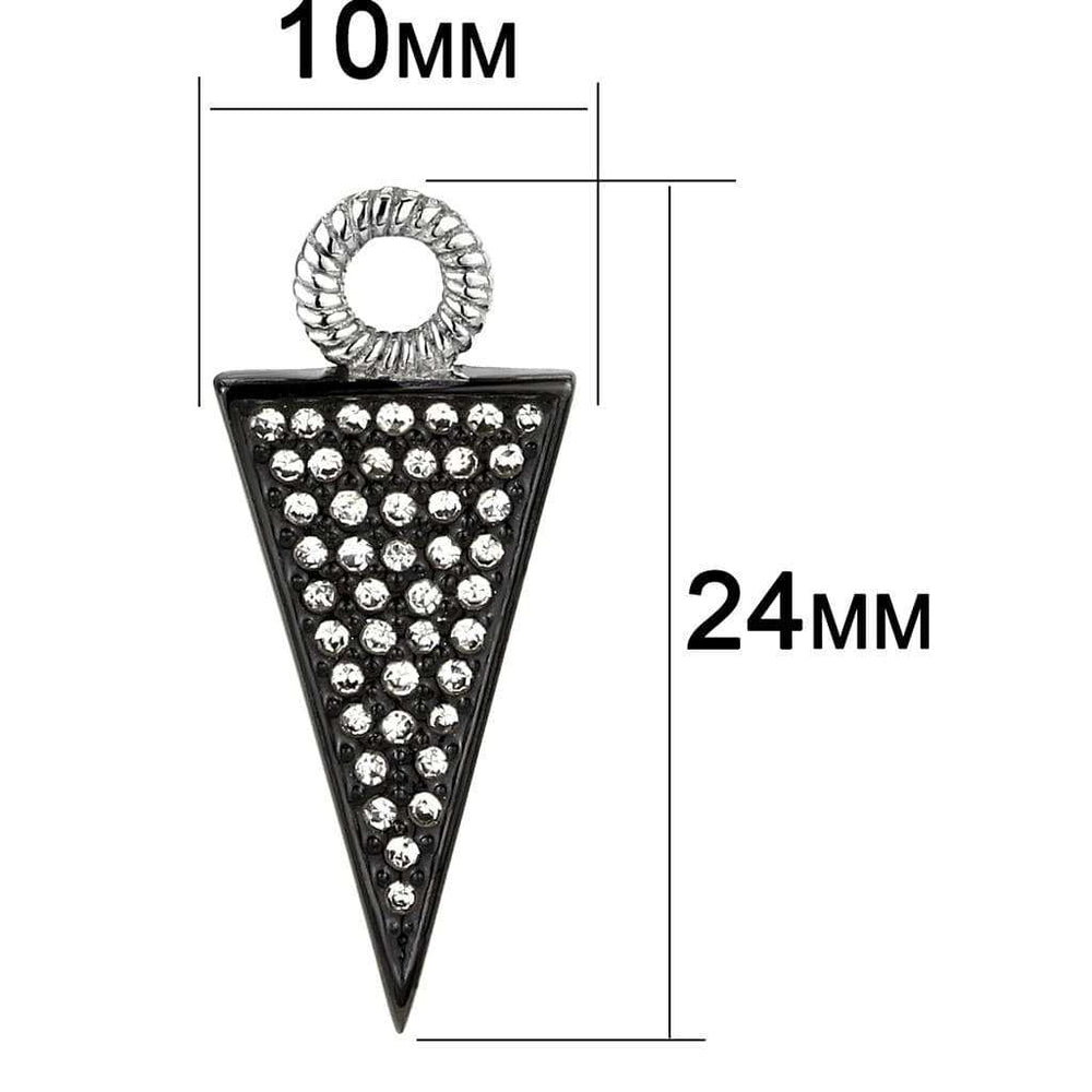 TK3485 - Two-Tone IP Black (Ion Plating) Stainless Steel Earrings with Top Grade Crystal in Clear - Alamode - Flyclothing LLC
