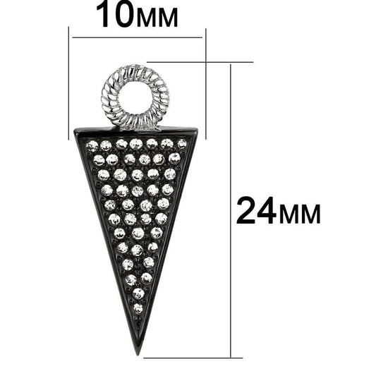 TK3485 - Two-Tone IP Black (Ion Plating) Stainless Steel Earrings with Top Grade Crystal in Clear - Alamode - Flyclothing LLC