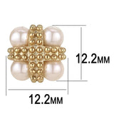 TK3495 - IP Rose Gold(Ion Plating) Stainless Steel Earrings with Synthetic Pearl in Light Rose - Alamode - Flyclothing LLC
