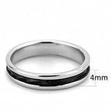 TK3502 - Two-Tone IP Black (Ion Plating) Stainless Steel Ring with No Stone - Alamode - Flyclothing LLC