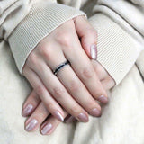 TK3502 - Two-Tone IP Black (Ion Plating) Stainless Steel Ring with No Stone - Alamode - Flyclothing LLC