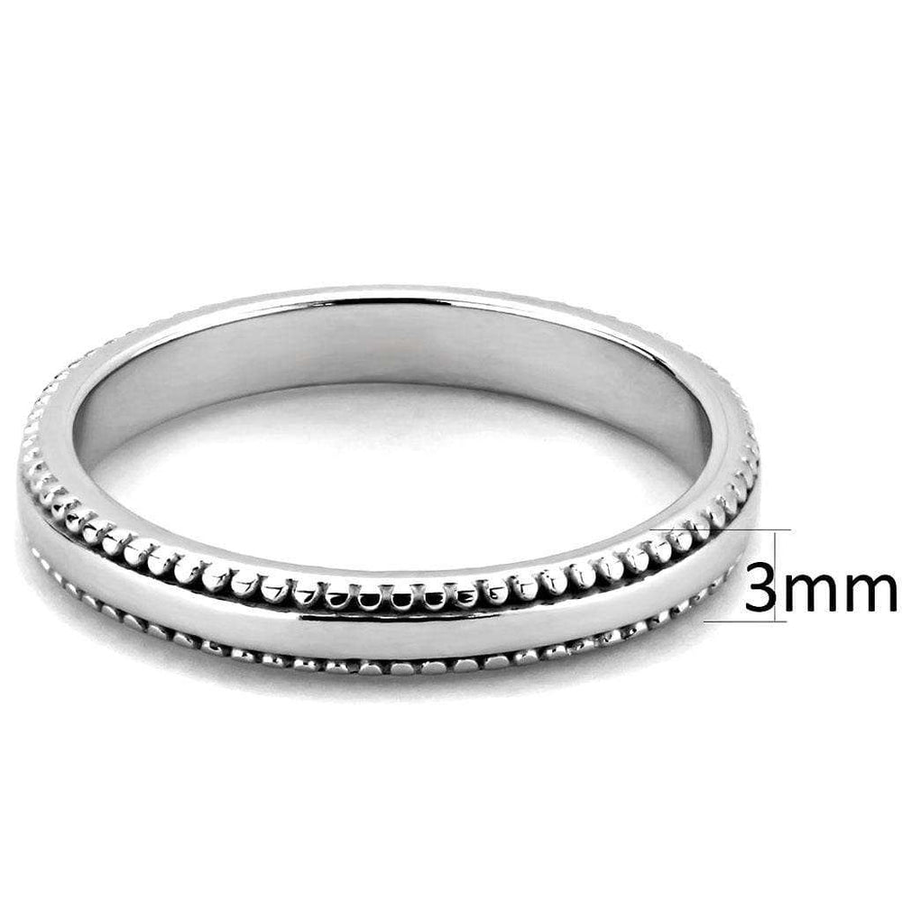 TK3503 - High polished (no plating) Stainless Steel Ring with No Stone - Alamode - Flyclothing LLC