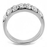TK3504 - High polished (no plating) Stainless Steel Ring with AAA Grade CZ in Clear - Alamode - Flyclothing LLC