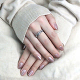 TK3508 - High polished (no plating) Stainless Steel Ring with AAA Grade CZ in Clear - Alamode - Flyclothing LLC