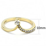 TK3524 - IP Gold(Ion Plating) Stainless Steel Ring with AAA Grade CZ in Clear - Alamode - Flyclothing LLC