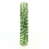 TK3537 - High polished (no plating) Stainless Steel Ring with Top Grade Crystal in Peridot - Alamode - Flyclothing LLC