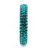 TK3538 - High polished (no plating) Stainless Steel Ring with Top Grade Crystal in Blue Zircon - Alamode - Flyclothing LLC