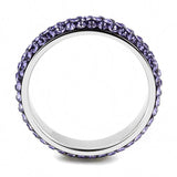 TK3540 - High polished (no plating) Stainless Steel Ring with Top Grade Crystal in Tanzanite - Alamode - Flyclothing LLC
