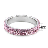 TK3543 - High polished (no plating) Stainless Steel Ring with Top Grade Crystal in Light Rose - Alamode - Flyclothing LLC