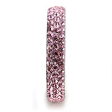 TK3543 - High polished (no plating) Stainless Steel Ring with Top Grade Crystal in Light Rose - Alamode - Flyclothing LLC
