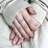 TK3543 - High polished (no plating) Stainless Steel Ring with Top Grade Crystal in Light Rose - Alamode - Flyclothing LLC