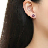 TK3552 - High polished (no plating) Stainless Steel Earrings with Top Grade Crystal in Amethyst - Alamode - Flyclothing LLC