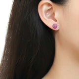 TK3553 - High polished (no plating) Stainless Steel Earrings with Top Grade Crystal in Rose - Alamode - Flyclothing LLC