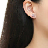 TK3554 - High polished (no plating) Stainless Steel Earrings with Top Grade Crystal in Light Rose - Alamode - Flyclothing LLC