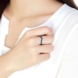 TK3557 - IP Black(Ion Plating) Stainless Steel Ring with Top Grade Crystal in Blue Zircon - Alamode - Flyclothing LLC