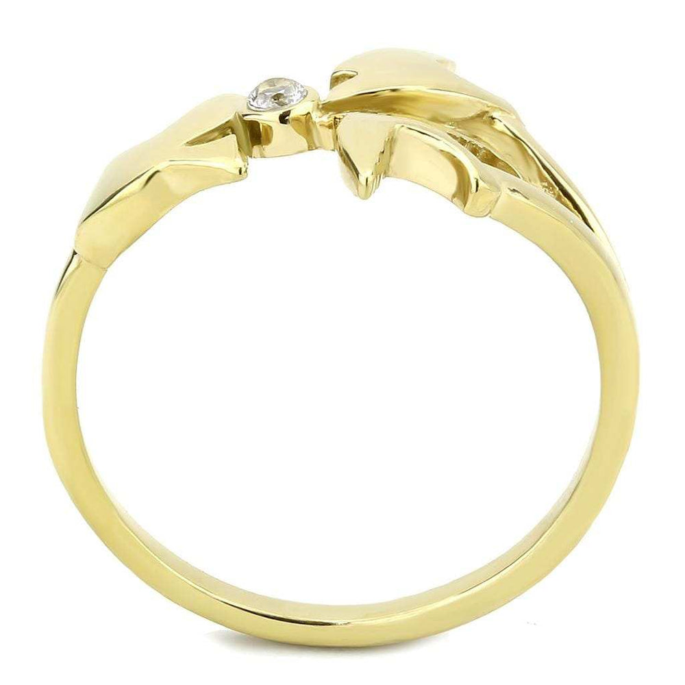 TK3573 - IP Gold(Ion Plating) Stainless Steel Ring with AAA Grade CZ in Clear - Alamode - Flyclothing LLC