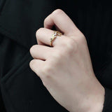 TK3573 - IP Gold(Ion Plating) Stainless Steel Ring with AAA Grade CZ in Clear - Alamode - Flyclothing LLC