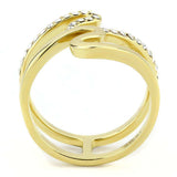TK3574 - IP Gold(Ion Plating) Stainless Steel Ring with Top Grade Crystal in Clear - Alamode - Flyclothing LLC