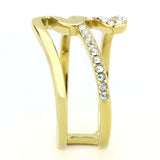 TK3574 - IP Gold(Ion Plating) Stainless Steel Ring with Top Grade Crystal in Clear - Alamode - Flyclothing LLC