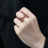 TK3575 - IP Rose Gold(Ion Plating) Stainless Steel Ring with No Stone - Alamode - Flyclothing LLC