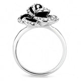 TK3577 - No Plating Stainless Steel Ring with Top Grade Crystal in Clear - Alamode - Flyclothing LLC