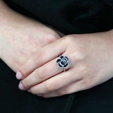 TK3577 - No Plating Stainless Steel Ring with Top Grade Crystal in Clear - Alamode - Flyclothing LLC